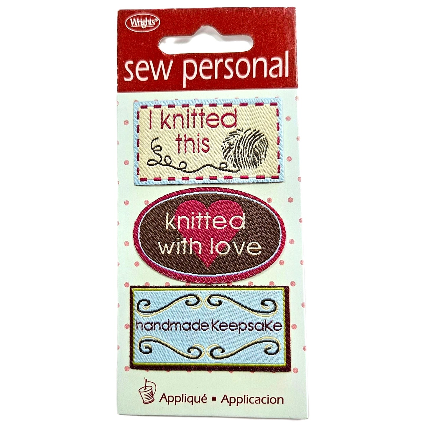 Wrights Sew Personal Iron-on Applique - Knitted with Love