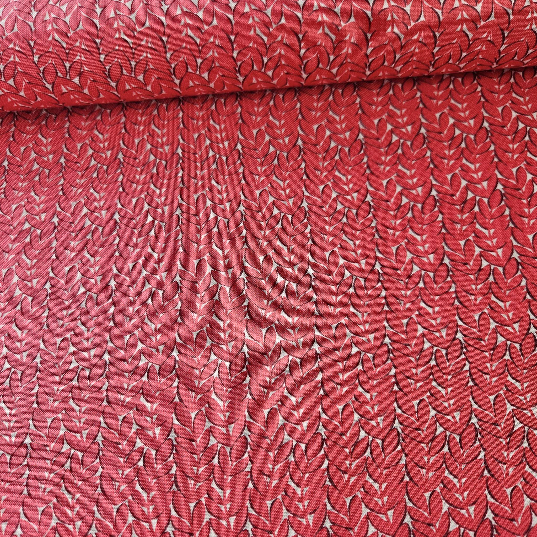 Windham Fabrics - Fantasy Leaves Rouge 51292 100% Cotton Fabric