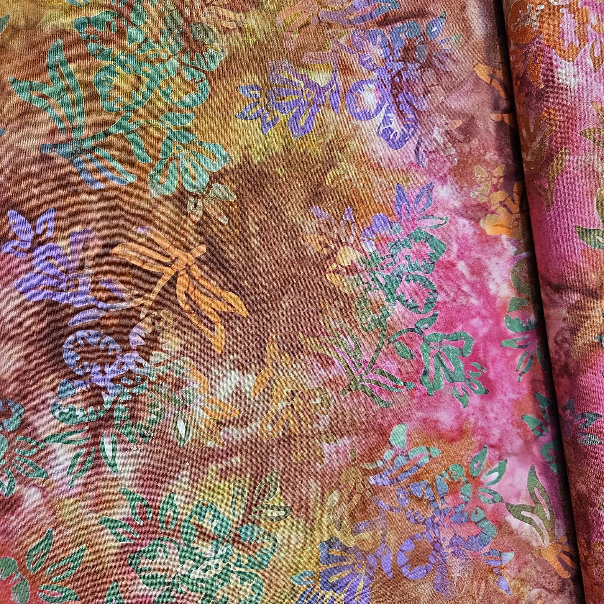 Indonesian Bali Batik - Flowers 1 100% Cotton Fabric