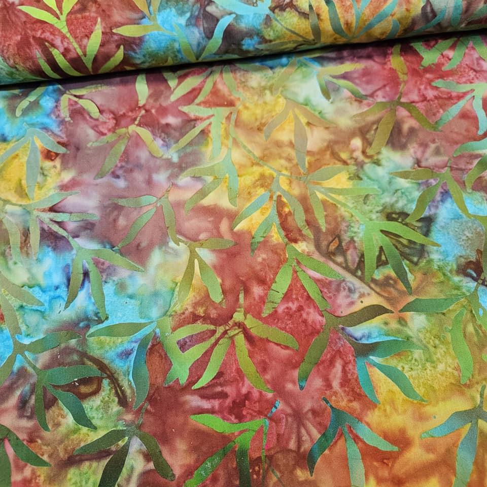 Indonesian Bali Batik - Tropical Branches Dunes 100% Cotton Fabric