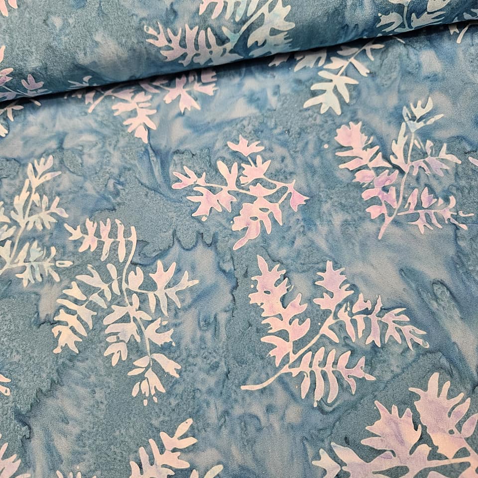 Indonesian Bali Batik - Ferns Blue Stream 100% Cotton Fabric (Copy)