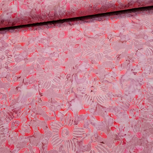 Indonesian Bali Batik - Amaryllis Pink 100% Cotton Fabric