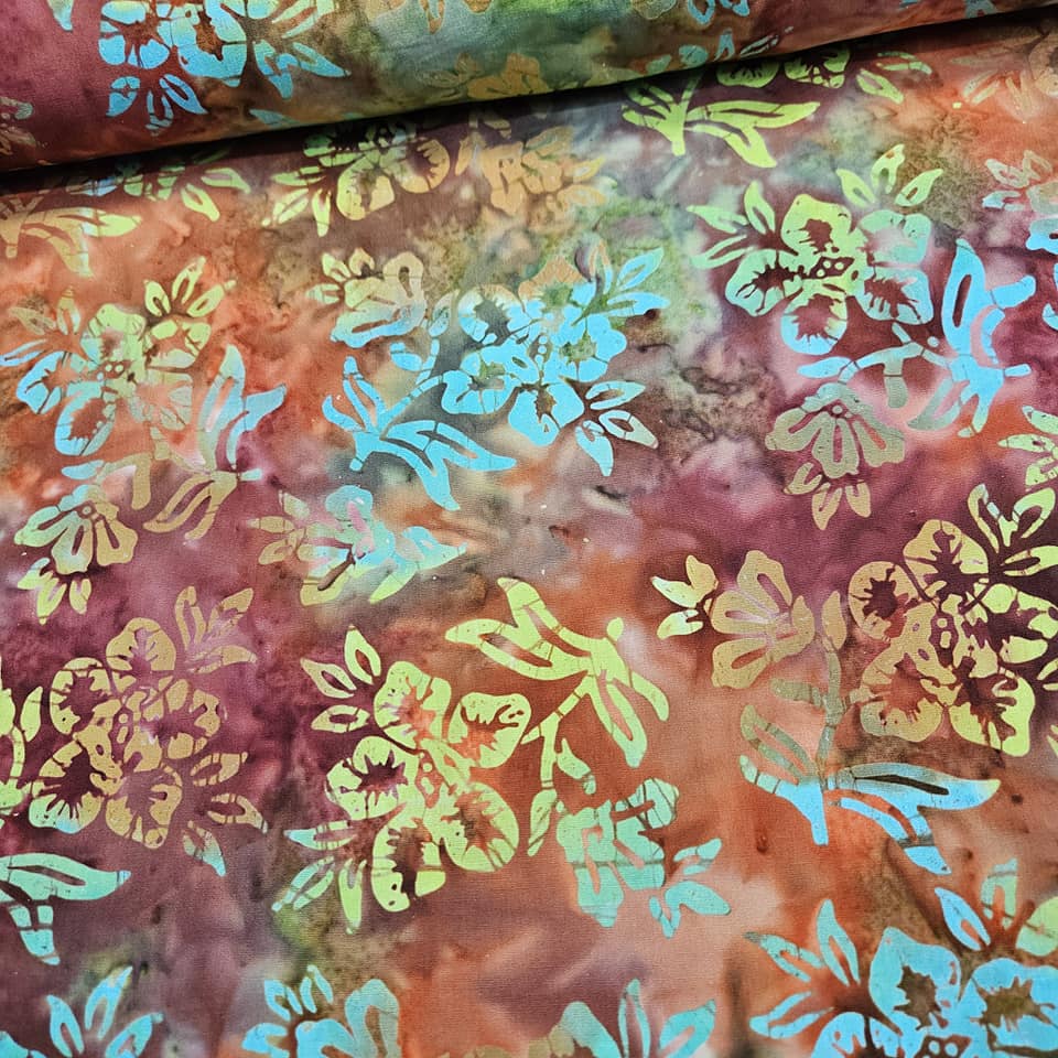 Indonesian Bali Batik - Flowers 2 100% Cotton Fabric