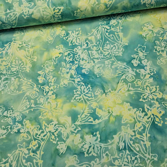 Indonesian Bali Batik - Etchings Seafoam 100% Cotton Fabric