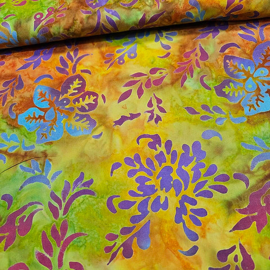 Indonesian Bali Batik - Flower Burst 1 100% Cotton Fabric