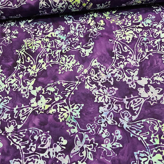 Indonesian Bali Batik - Etchings Purple 100% Cotton Fabric
