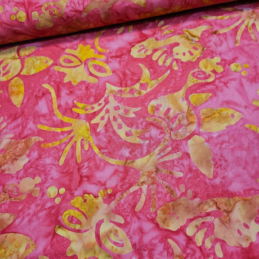 Indonesian Bali Batik - Sea Kelp Pink 100% Cotton Fabric