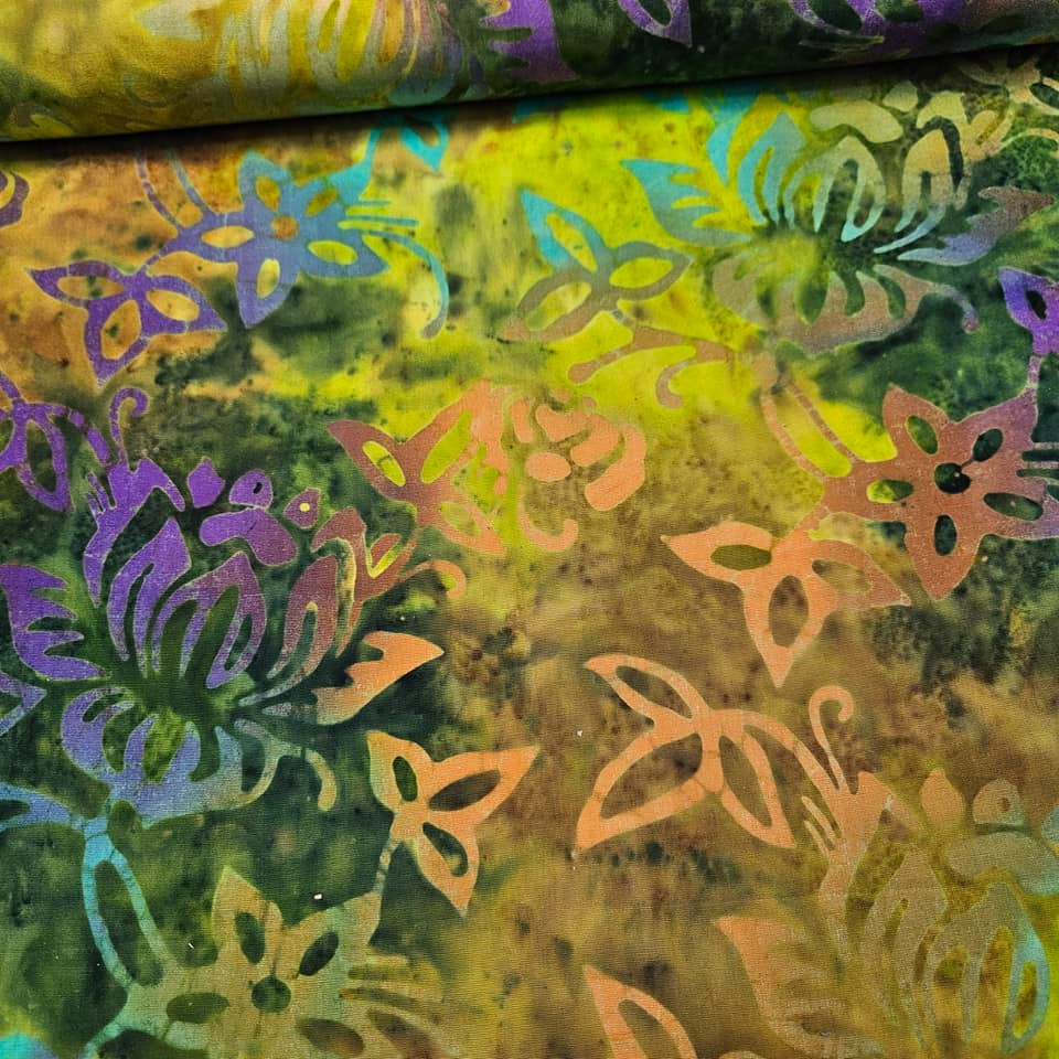 Indonesian Bali Batik - Floribunda Greens 100% Cotton Fabric