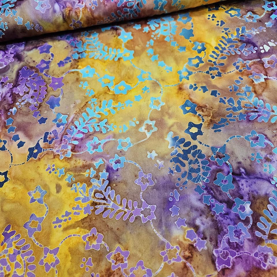Indonesian Bali Batik - Twilight Stars 1 100% Cotton Fabric - Crafts and Quilts