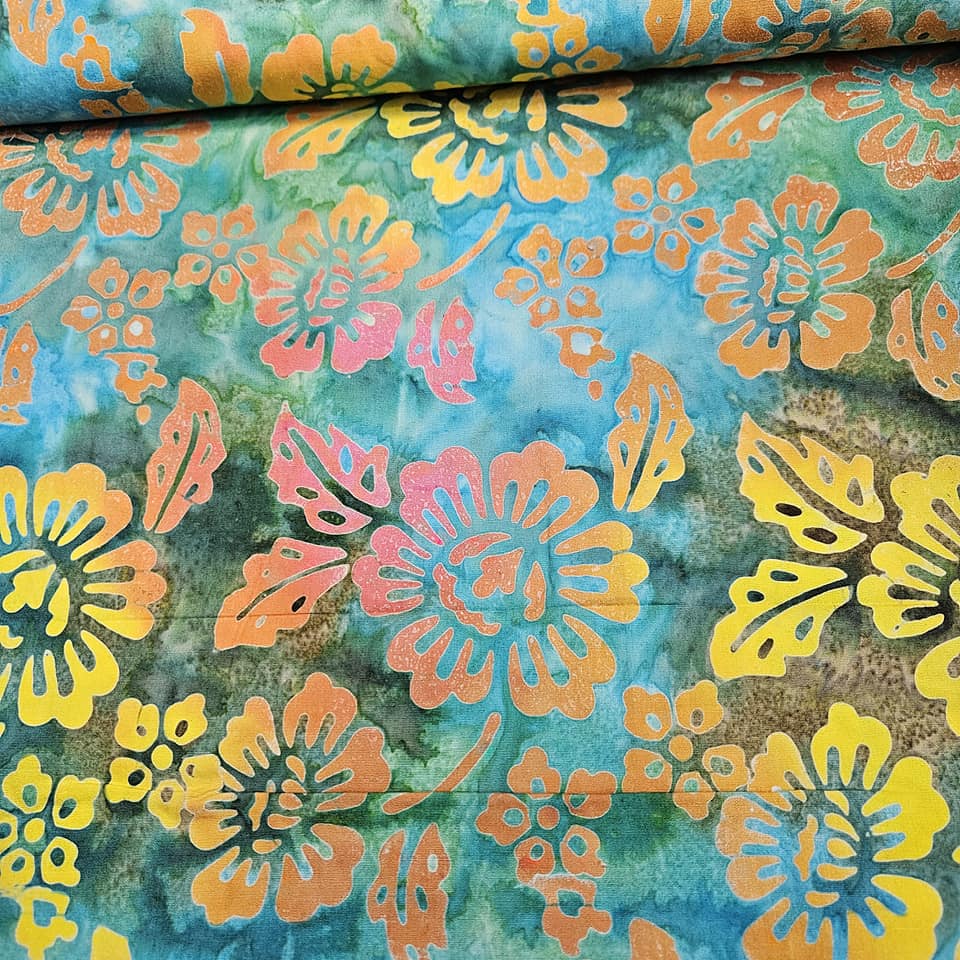 Indonesian Bali Batik - Bold Blooms 1 100% Cotton Fabric