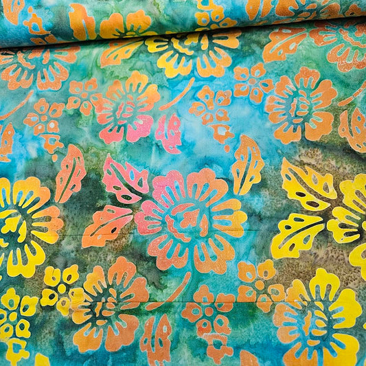 Indonesian Bali Batik - Bold Blooms 1 100% Cotton Fabric