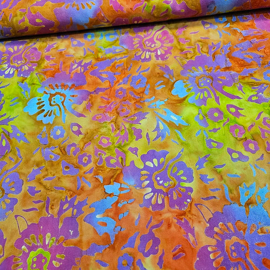 Indonesian Bali Batik - Hibiscus 1 100% Cotton Fabric
