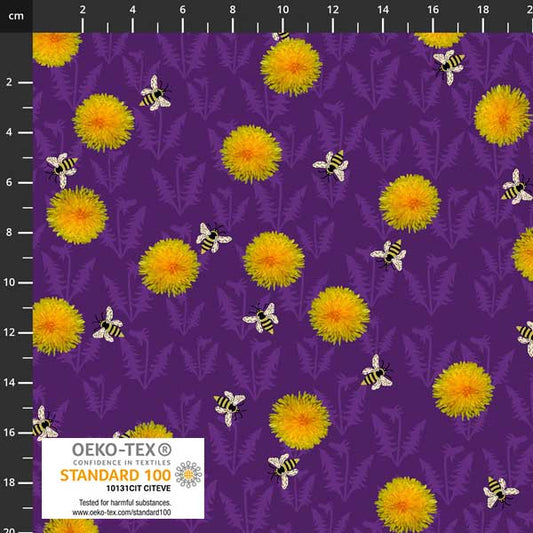 Stof - Spread the Seeds Dandylion Purple 4502-046 100% Cotton Fabric
