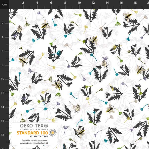 Stof - Spread the Seeds Dandylion White 4502-047 100% Cotton Fabric