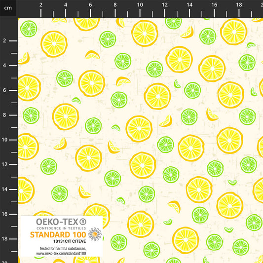 Stof - Citronella Bloom Lemon Lime 4502-156 100% Cotton Fabric