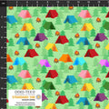 Stof - Camper Love Tents Greens 4502-204 100% Cotton Fabric - Crafts and Quilts