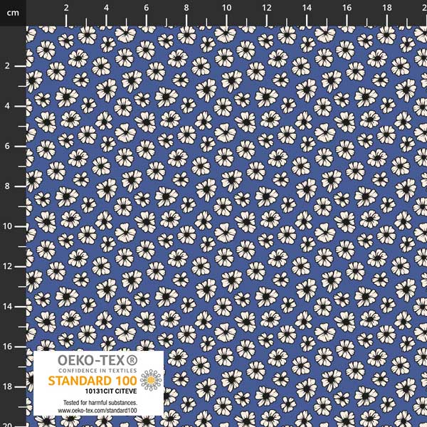 Stof - Ditsy Gardens Blue 4502-374 100% Cotton Fabric