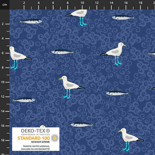 Stof - Sea the Ocean Seagull 4502-379 100% Cotton Fabric