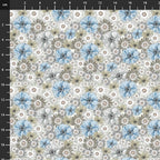 Stof - Blue and Marble 4502-874 100% Cotton Fabric