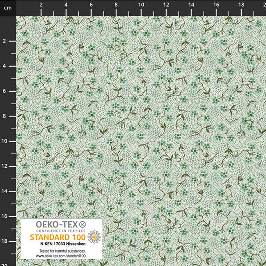 Stof - Filippa's Line 4514-009 Floral Green 100% Cotton Fabric