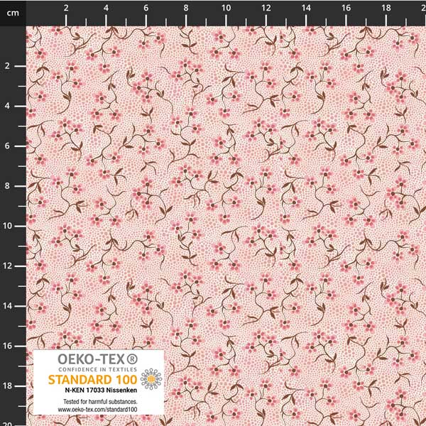 Stof - Filippa's Line 4514-010 Floral Pink 100% Cotton Fabric