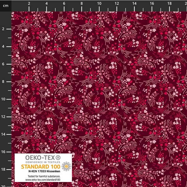 Stof - Filippa's Line 4514-024 Swirl Red 100% Cotton Fabric