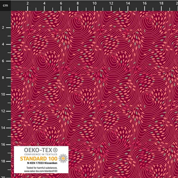 Stof - Filippa's Line 4514-038 Flow Red 100% Cotton Fabric