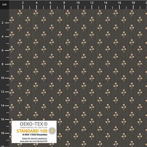 Stof - Tiny Delight 4514-278 Vintage Black 100% Cotton Fabric