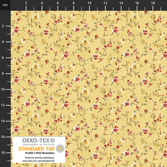 Stof - Tiny Mixture 4514-341 Floral Yellow 100% Cotton Fabric