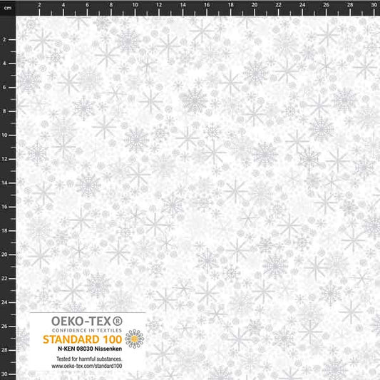 Stof - Star Sprinkle 4599-103 Snowflakes White 100% Cotton Fabric