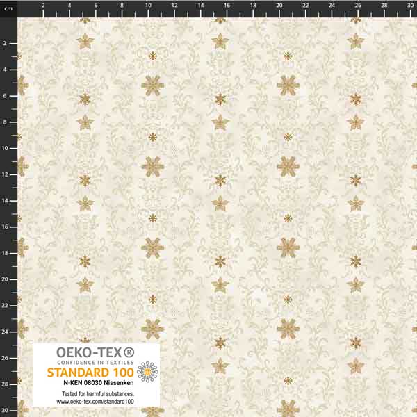 Stof - Star Sprinkle 4599-126 Snowflake Gold 100% Cotton Fabric