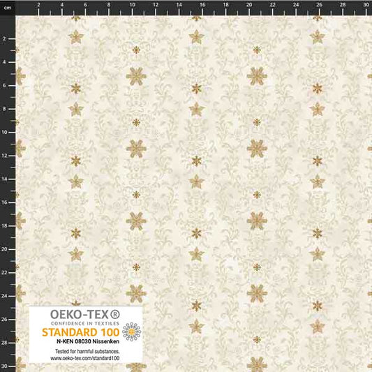 Stof - Star Sprinkle 4599-126 Snowflake Gold 100% Cotton Fabric