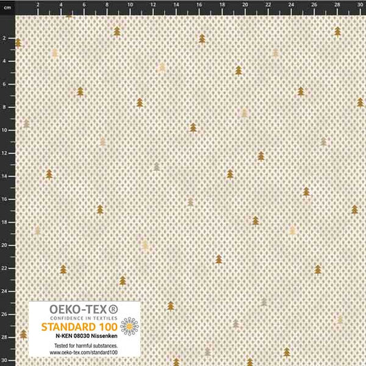 Stof - Star Sprinkle 4599-132 Tree Stripe Gold 100% Cotton Fabric