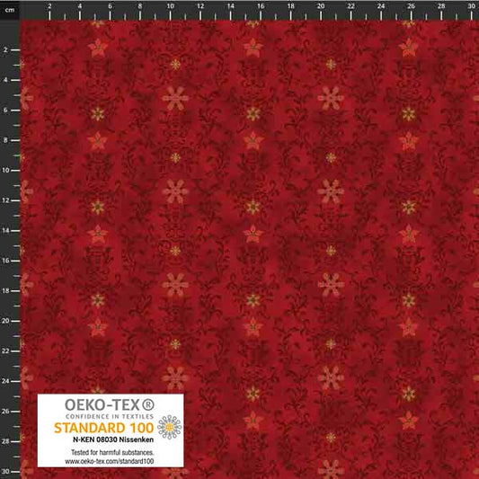 Stof - Star Sprinkle 4599-401 Snowflake Red 100% Cotton Fabric