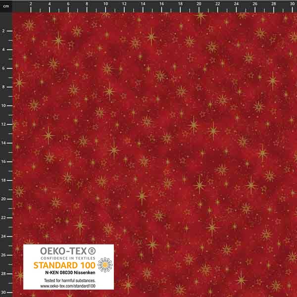 Stof - Star Sprinkle 4599-402 Stars Red 100% Cotton Fabric
