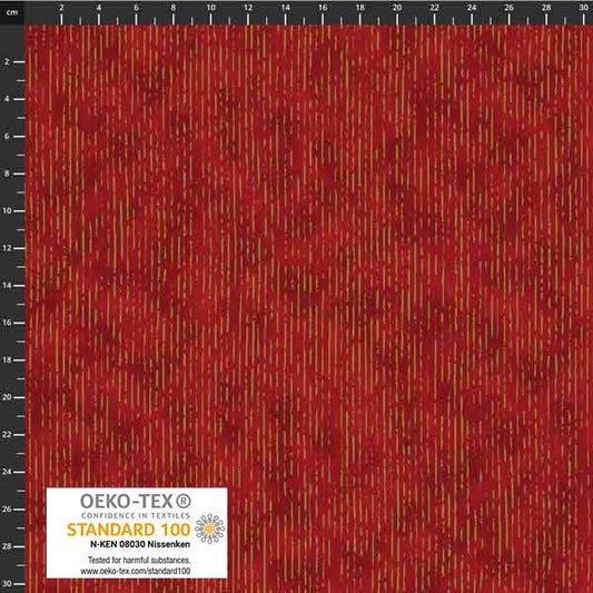 Stof - Star Sprinkle 4599-409 Stripe Red 100% Cotton Fabric