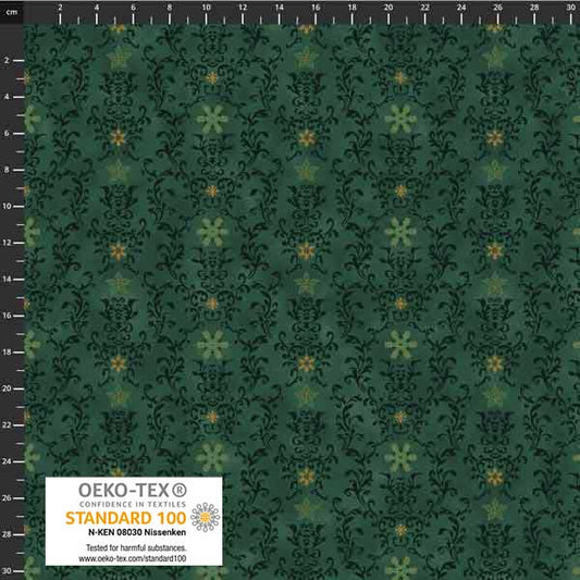 Stof - Star Sprinkle 4599-800 Snowflake Green 100% Cotton Fabric