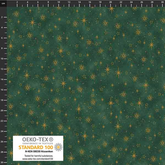 Stof - Star Sprinkle 4599-801 Stars Green 100% Cotton Fabric