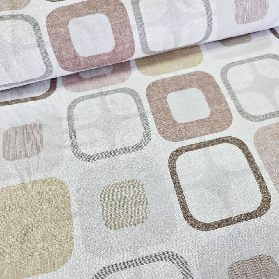 Blank Quilting - Geo Squares Neutral 108" Extra Wide 100% Cotton Fabric