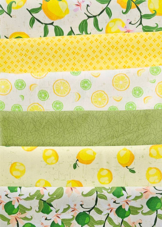 Fat Quarter Bundle - Lemon & Lime - 100% Cotton Fabric