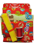 Half Yard Stash Bundle - Red Forest - Inc 4 x fabrics, thread, ribbon & buttons - Crafts and Quilts