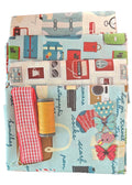 Half Yard Stash Bundle - Slow Travel - Inc 4 x fabrics, DMC thread, ribbon & buttons - Crafts and Quilts