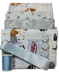 Half Yard Stash Bundle - Winter Woods - Inc 4 x fabrics, thread, ribbon & buttons - Crafts and Quilts