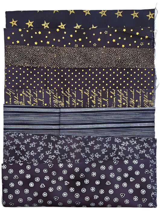 Fat Eighths Bundle - Twilight Metallic - 100% Cotton Fabric