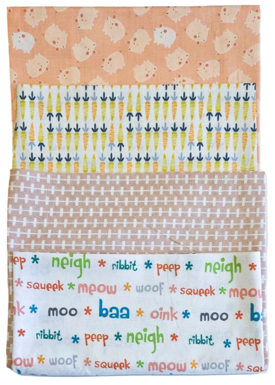 Fat Quarter Bundle - Oink Baa - 100% Cotton Fabric