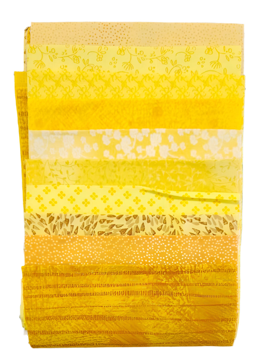 5" Charm Roll - Blend Yellow - Ten 100% Cotton Strips