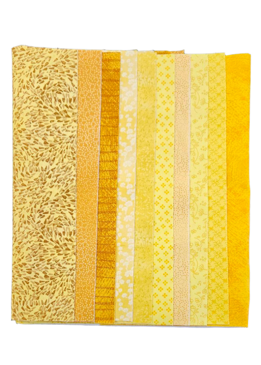 Layer Cake  - Blend Yellow - Twenty 10" Squares 100% Cotton Fabric Bundle