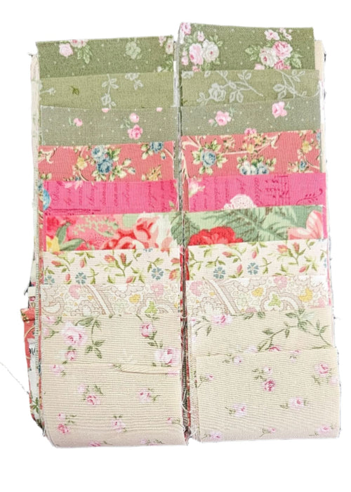 2.5" Jelly Roll - Traditional Florals - Twenty 100% Cotton Strips - Crafts and Quilts