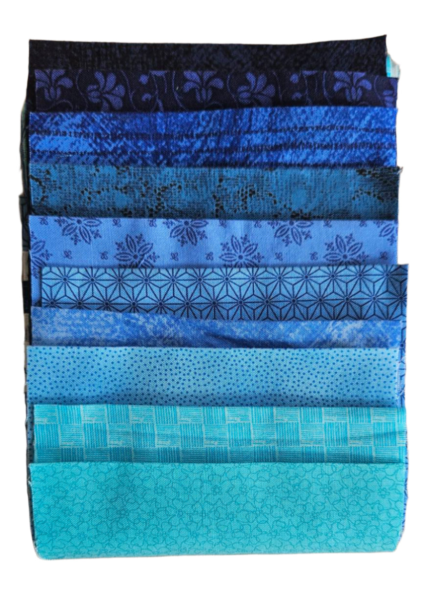 5" Charm Roll - Blend Blue - Ten 100% Cotton Strips