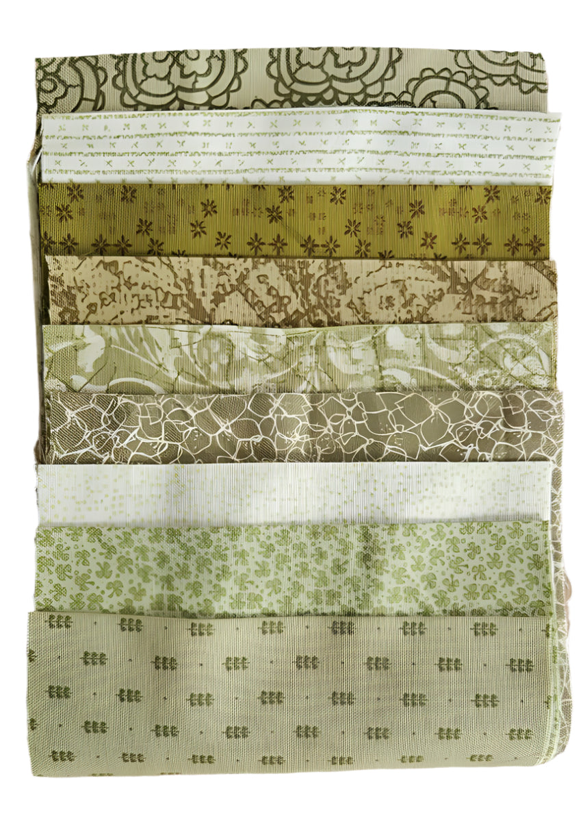 5" Charm Roll - Blend Green - Ten 100% Cotton Strips